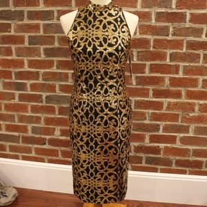 NWT  Gianni Bini Black/Gold Sequin dress